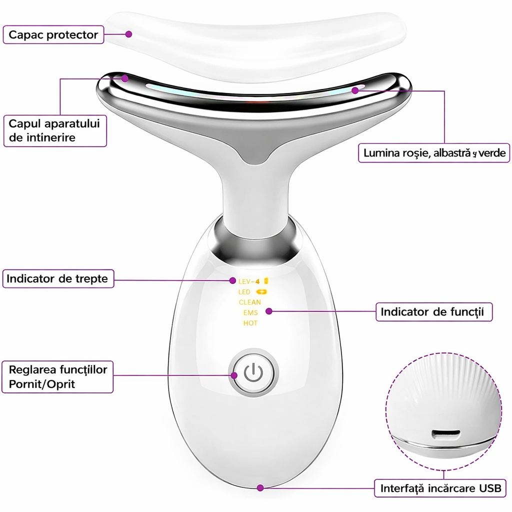 Aparat de Masaj Facial cu Efect Lifting